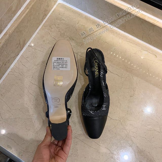 Chanel女鞋 香奈兒時尚經典涼鞋 Chanel中跟涼鞋  naq1095